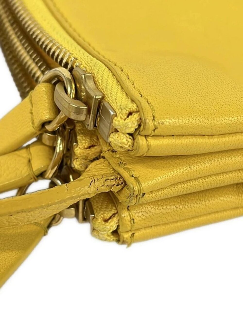 CELINE Trio - Yellow Leather Shoulder Bag - Picture 15 of 15